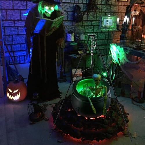 Large Plastic Witches Cauldron on Tripod with Light X126