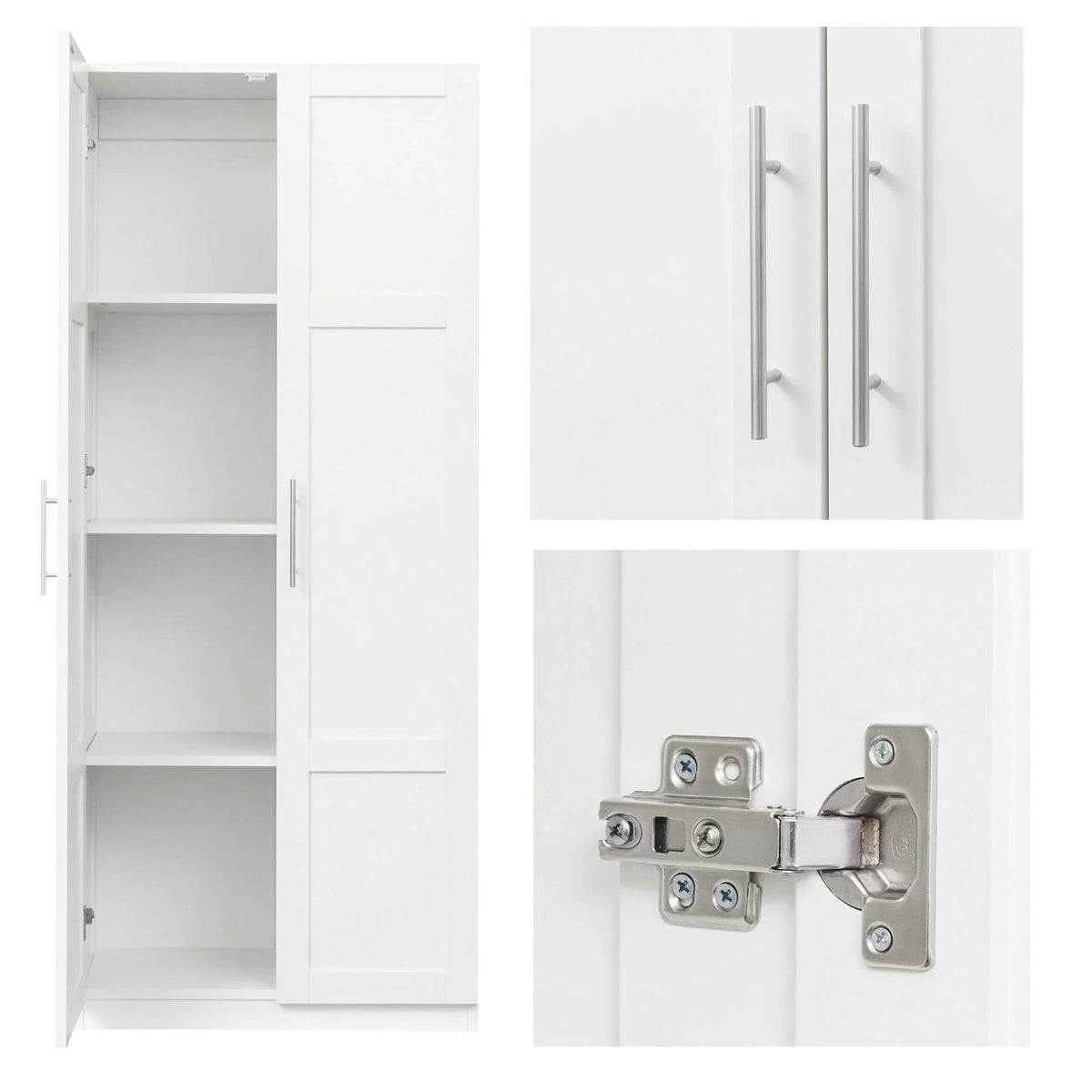 White 31 inches Wood Storage Cabinet with Doors P248