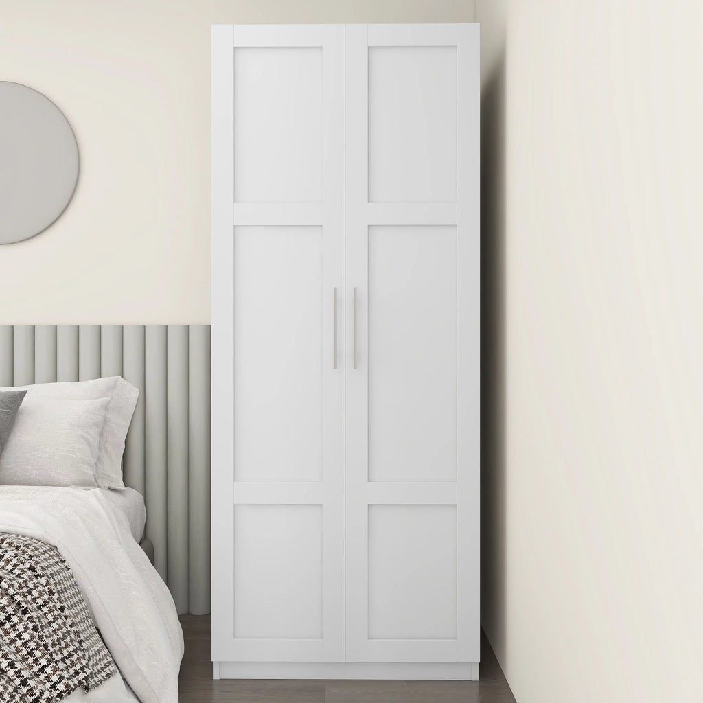 White 31 inches Wood Storage Cabinet with Doors P248