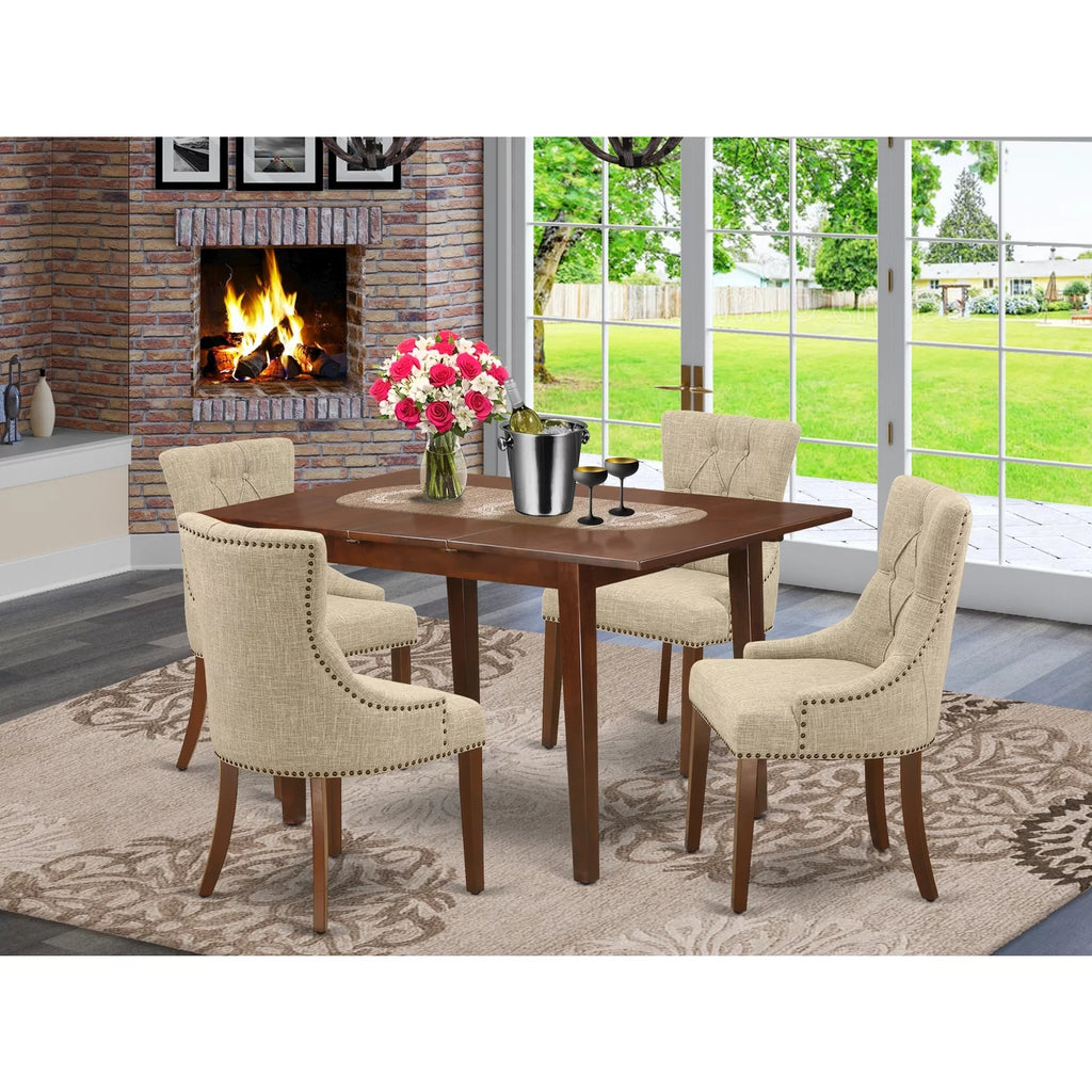 5 Pc Dining Set with Butterfly Leaf Table and Four Chairs S917
