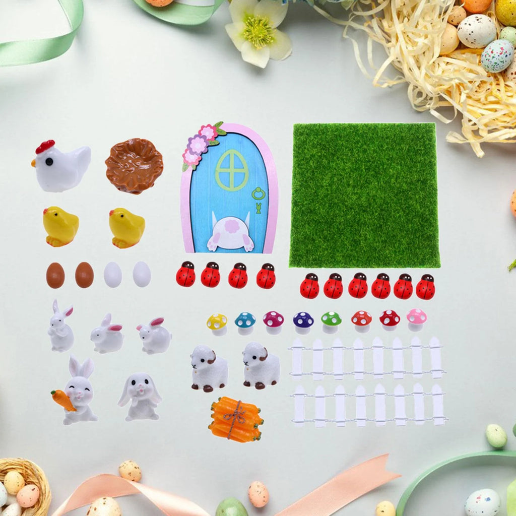 1:12 Scale Dollhouse Easter Rabbit Figurines Decor N533
