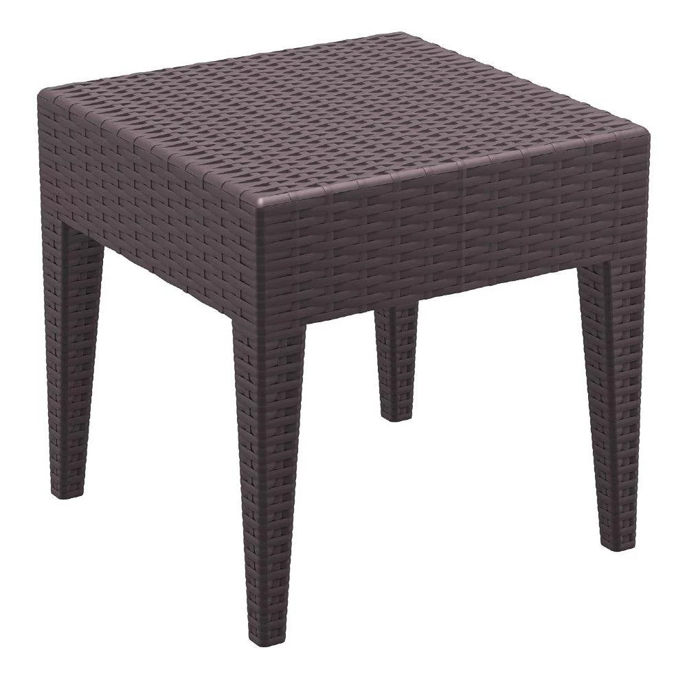 Brown Square Resin Side Table U648