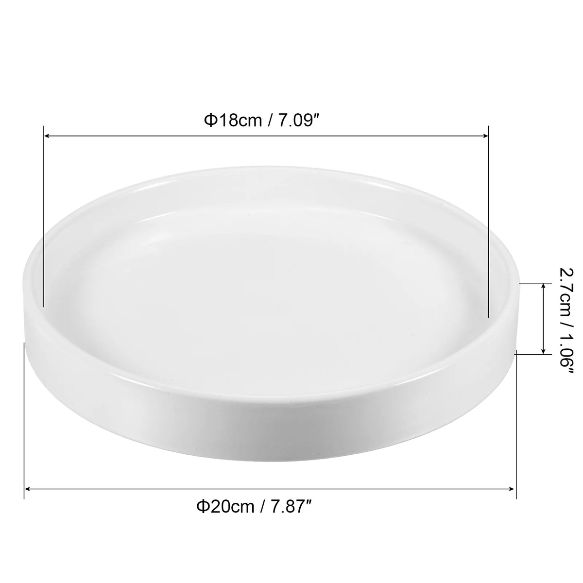 Round Ceramic Plant Pot Saucer White 7.87” N843234