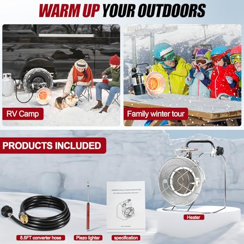18,000 BTU Portable Propane Heater with 8.8 FT Hose G6171