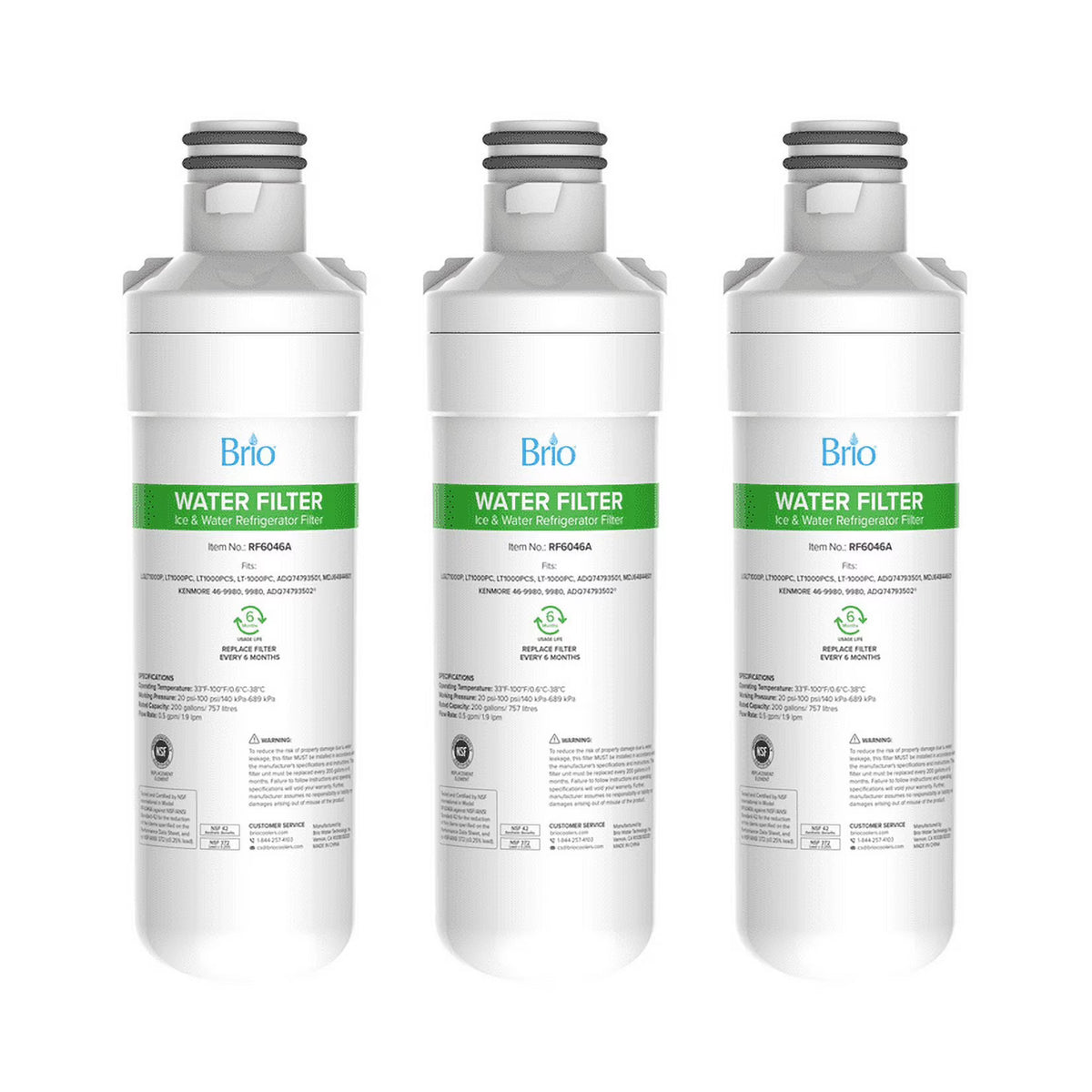 Refrigerator Water Filter Replacement 3 Pack E6422