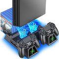 PS4 Cooling Fan Stand with Controller Charger and 12 Game Slots U18652