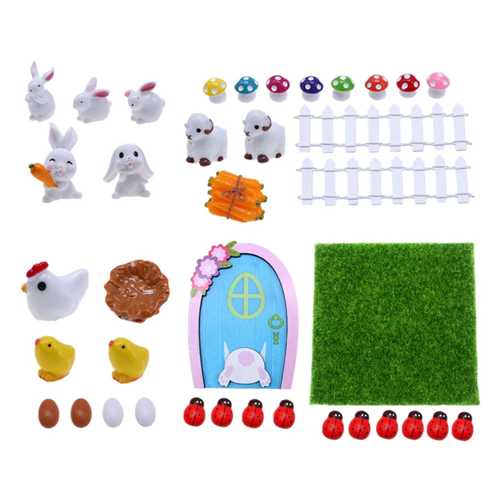 1:12 Scale Dollhouse Easter Rabbit Figurines Decor N533