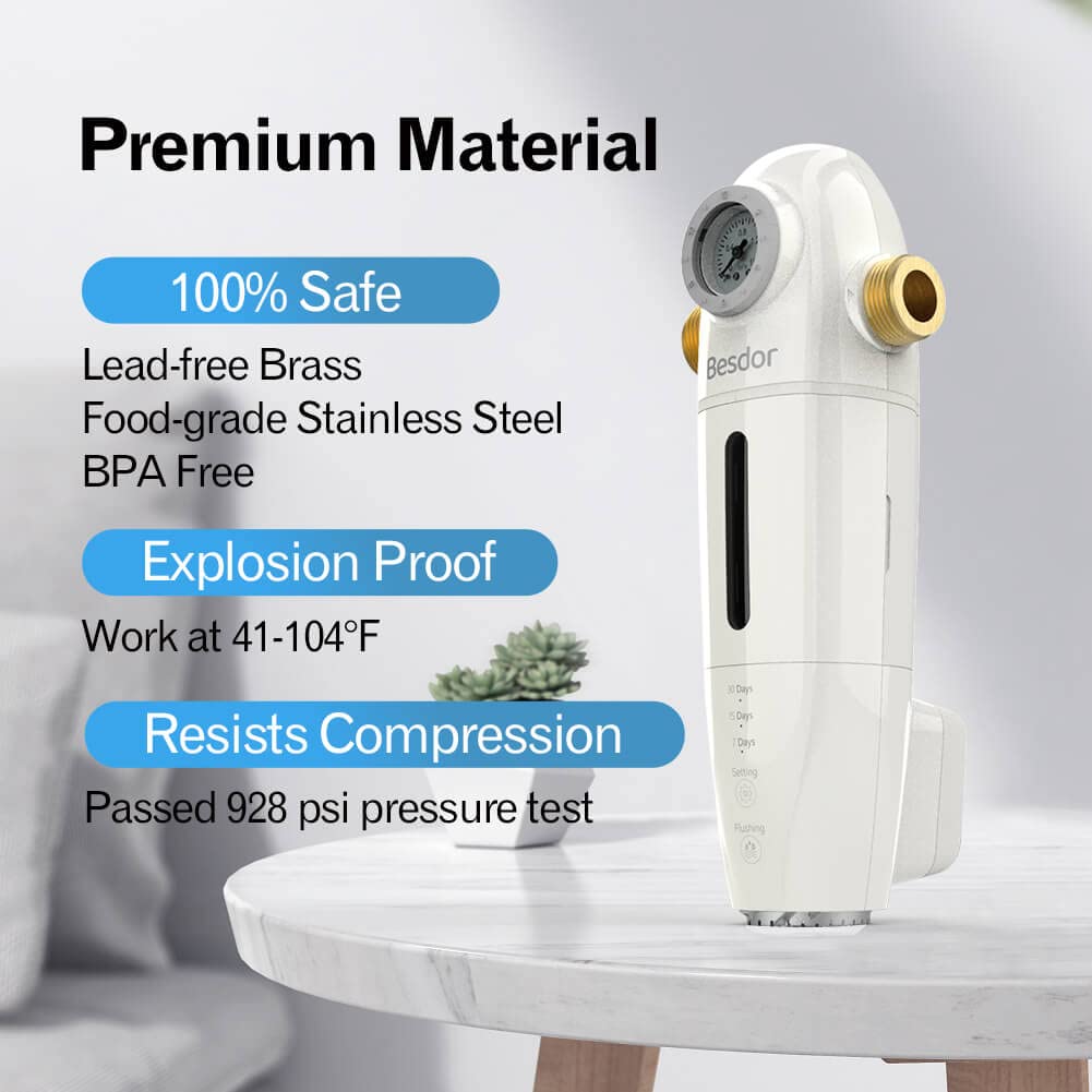 Spin Down Sediment Water Filter, 40 Micron Auto Flushing, Reusable Whole House Prefilter System, 1" MNPT + 3/4" FNPT + 3/4" MNPT, BPA Free, 20 GPM T3002