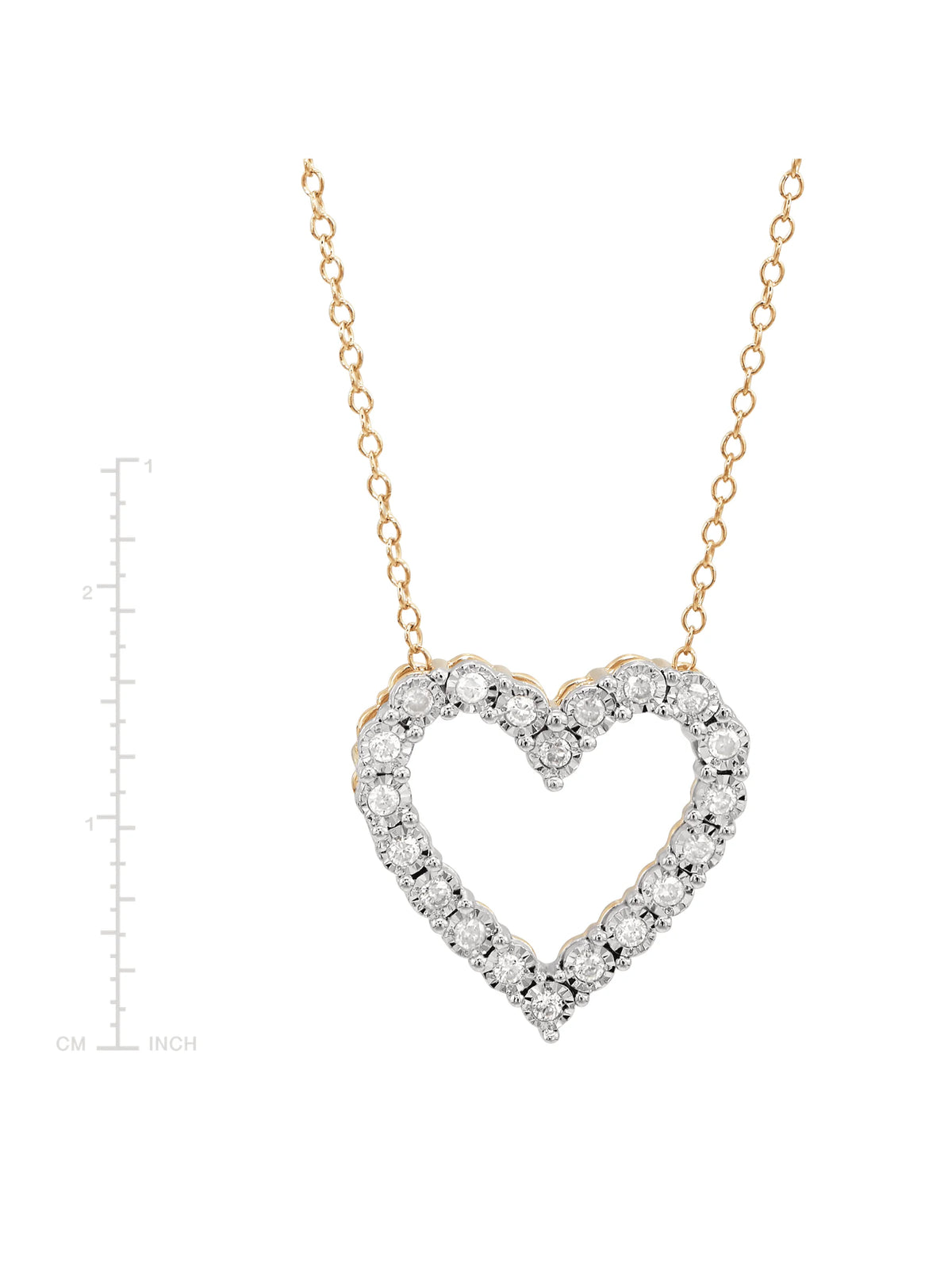 1/4 cttw Diamond Heart Pendant Necklace in 14kt Gold-Plated Sterling Silver, 18" P9630