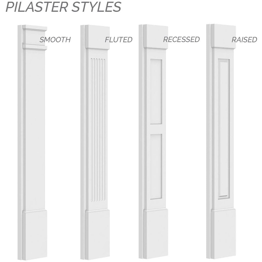 Plain PVC Pilaster with Decorative Capital & Base (Pair) A37241