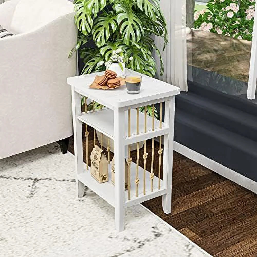 2 Tier MDF Wooden Nightstand I581751