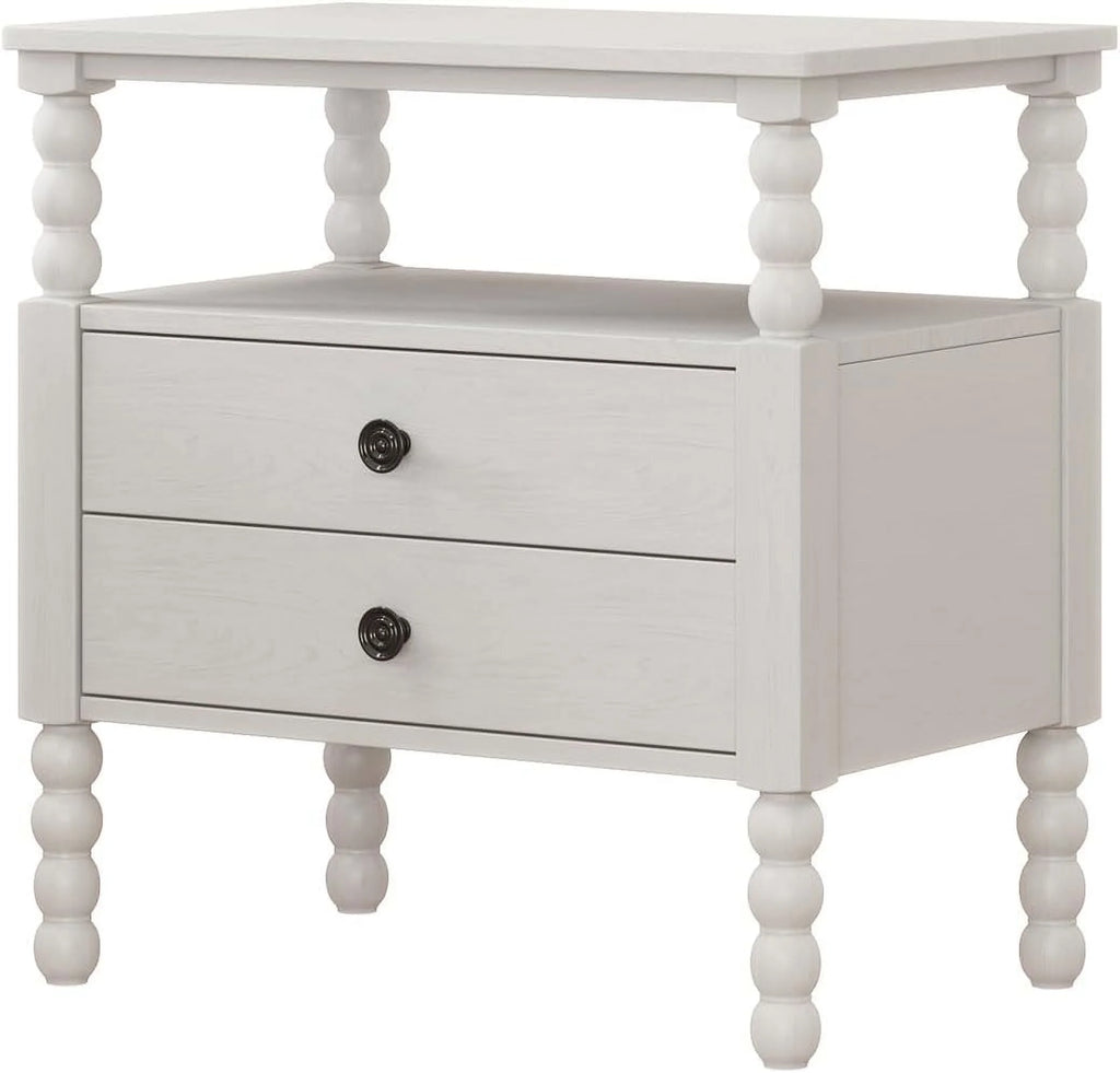 3 Pcs Bedroom Set with 2 Nightstands, Solid Wood Platform Bed B8004