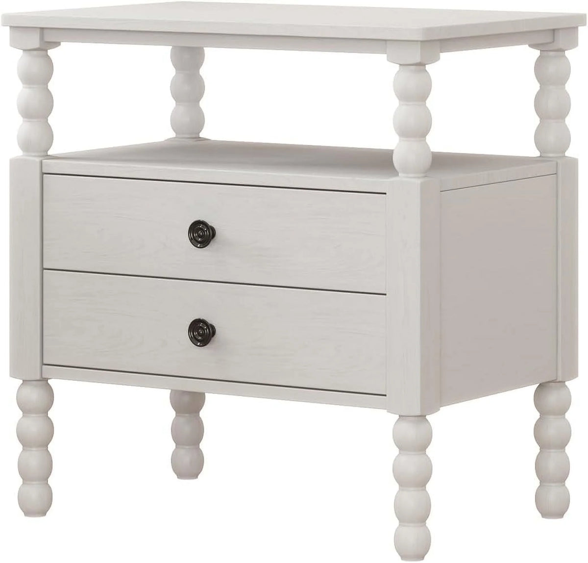 3 Pcs Bedroom Set with 2 Nightstands, Solid Wood Platform Bed B8004