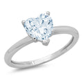 Heart Cut Blue Simulated Diamond 18k White Gold Ring B8935