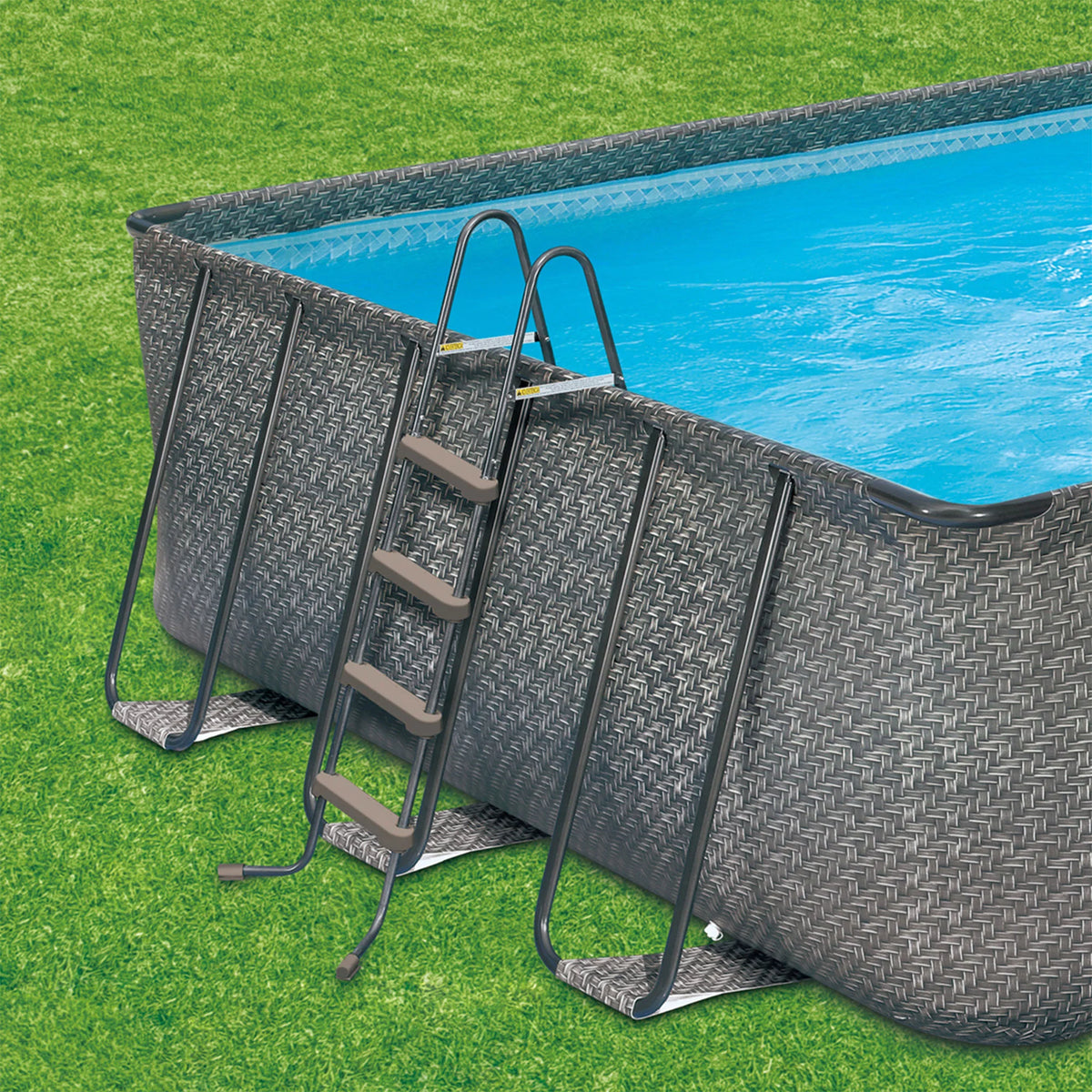 24 x 12 x 4.5' Rectangle Above Ground Frame Swimming Pool Set I294847