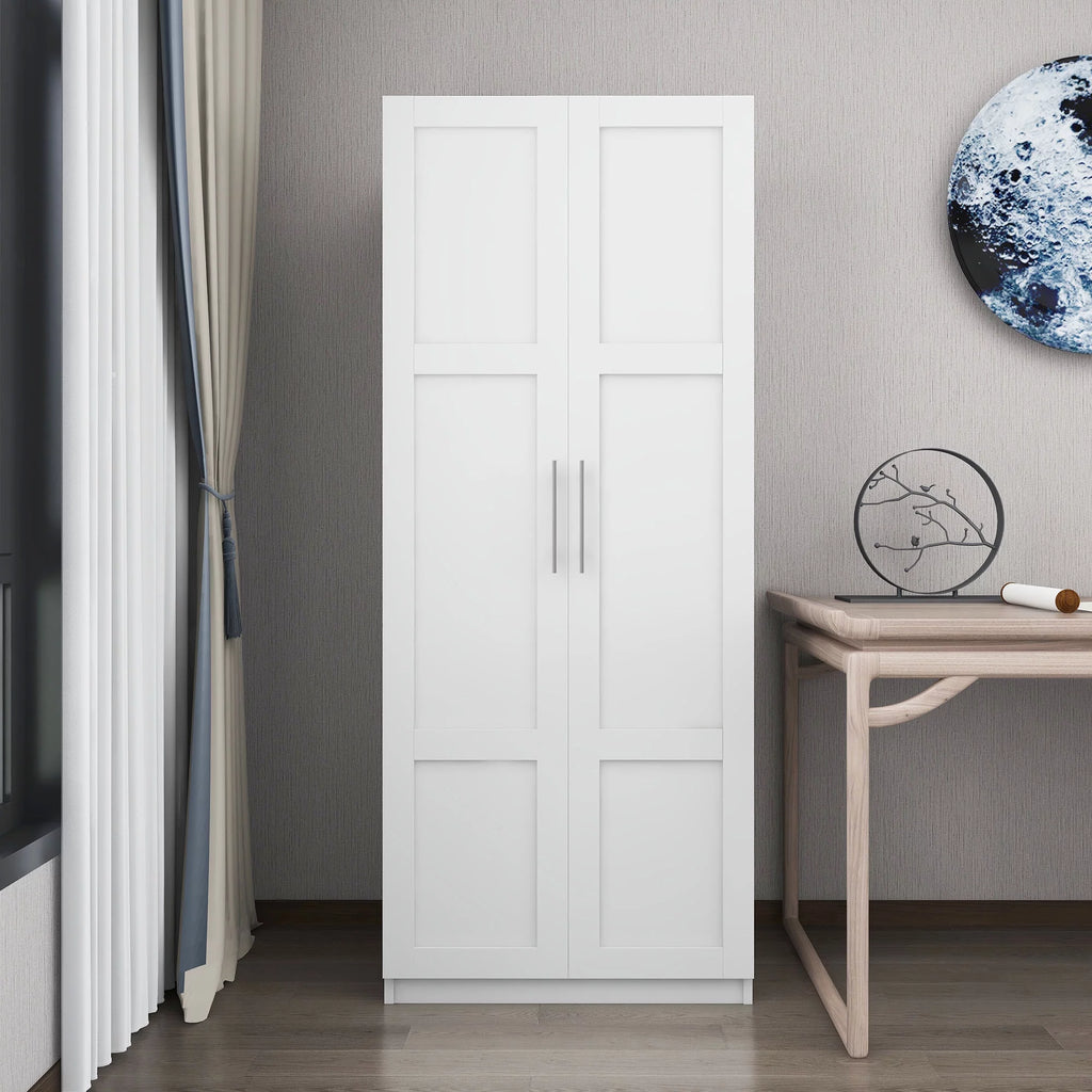 White 31 inches Wood Storage Cabinet with Doors P248
