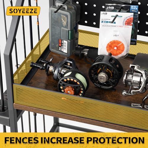Fishing Rod Holders with Pegboard and Wheels X4335