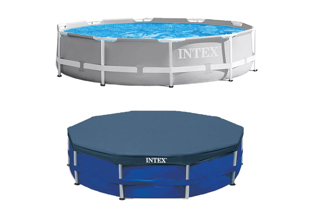 10 Foot x 30 Inches Round Above Ground Pool with Pool Cover E137170