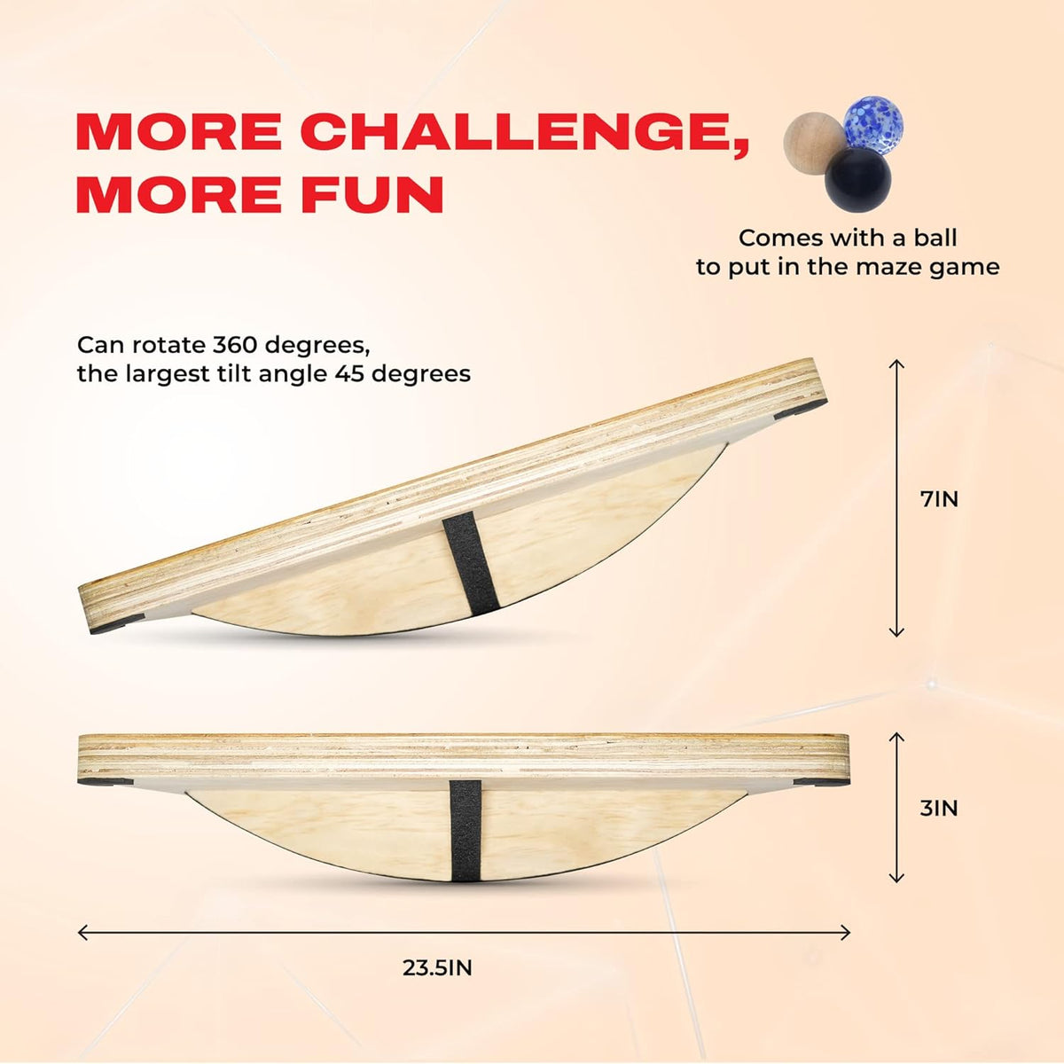 3-In-1 Wooden Balance Board M24769