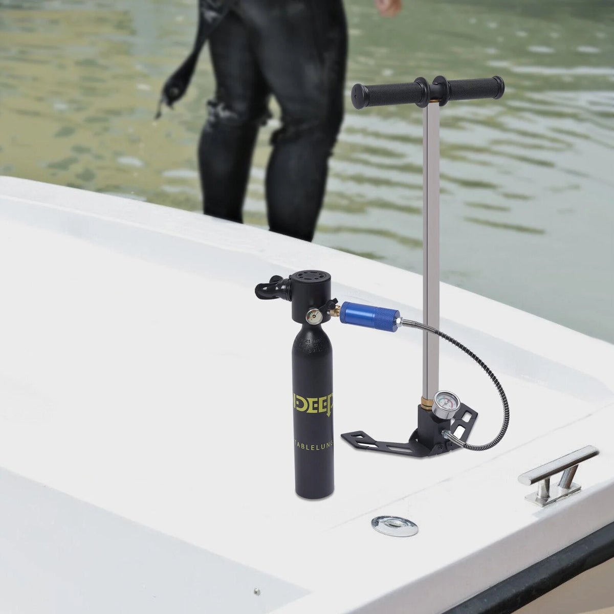 Mini Scuba Diving Case Kit 0.5L Oxygen Tank Pump Equipment M35632