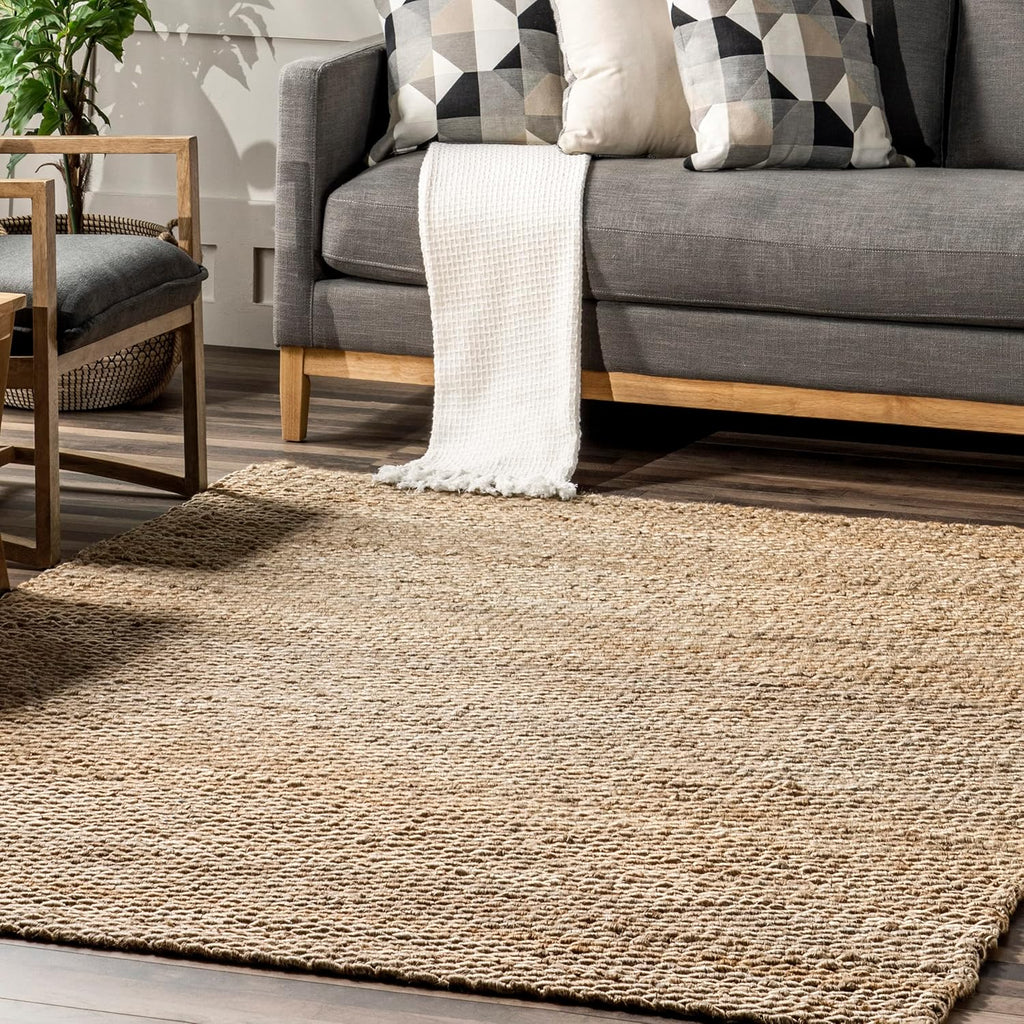Natural Hand Woven Jute Area Rug, 5x8 U982