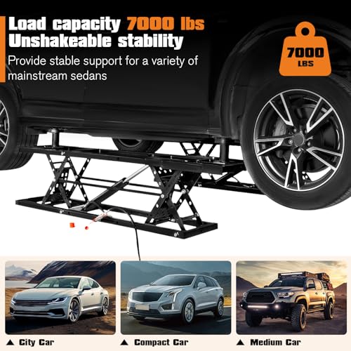 Portable Car Lift, 7000 LBS, 28" Maximum Height Q901213