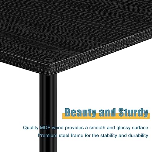 Black 2-Tier End Table Set of 2 with Wheels Z49349