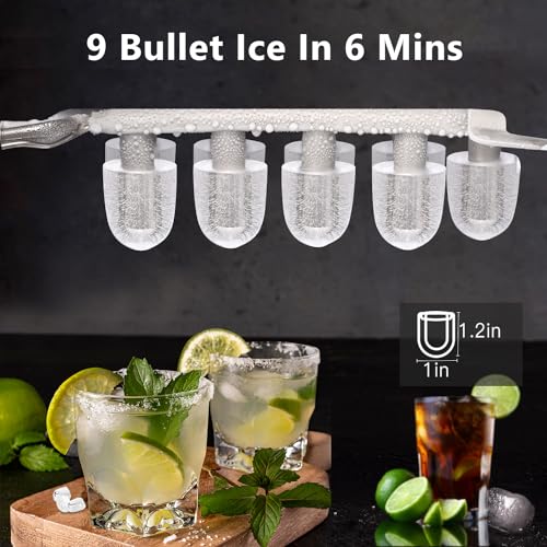 Countertop Portable Ice Maker with Self-Cleaning, 26.5lbs/24Hrs, 9 Bullet Ice Cubes Z924