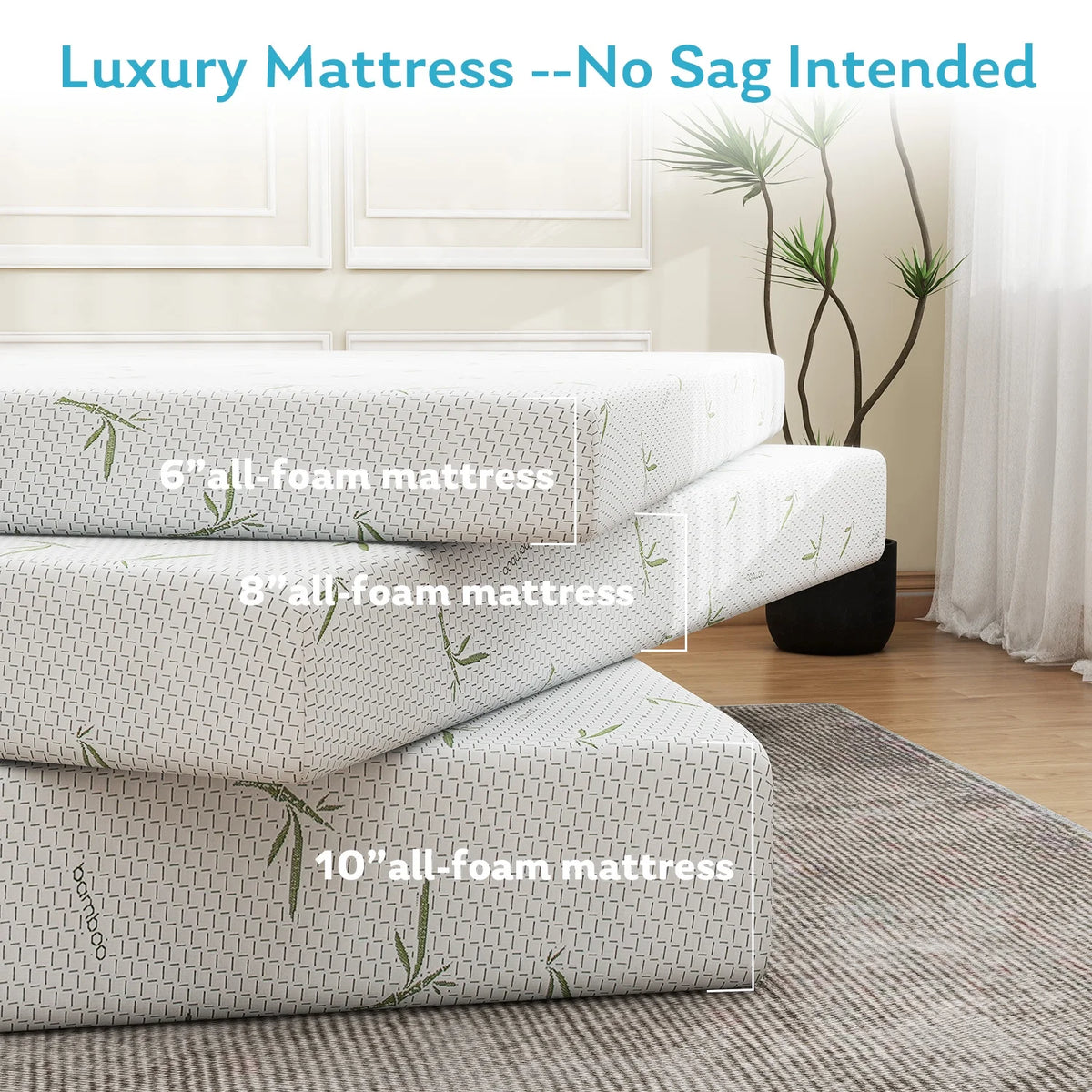 Twin Size Memory Foam Mattress with Cover F828725