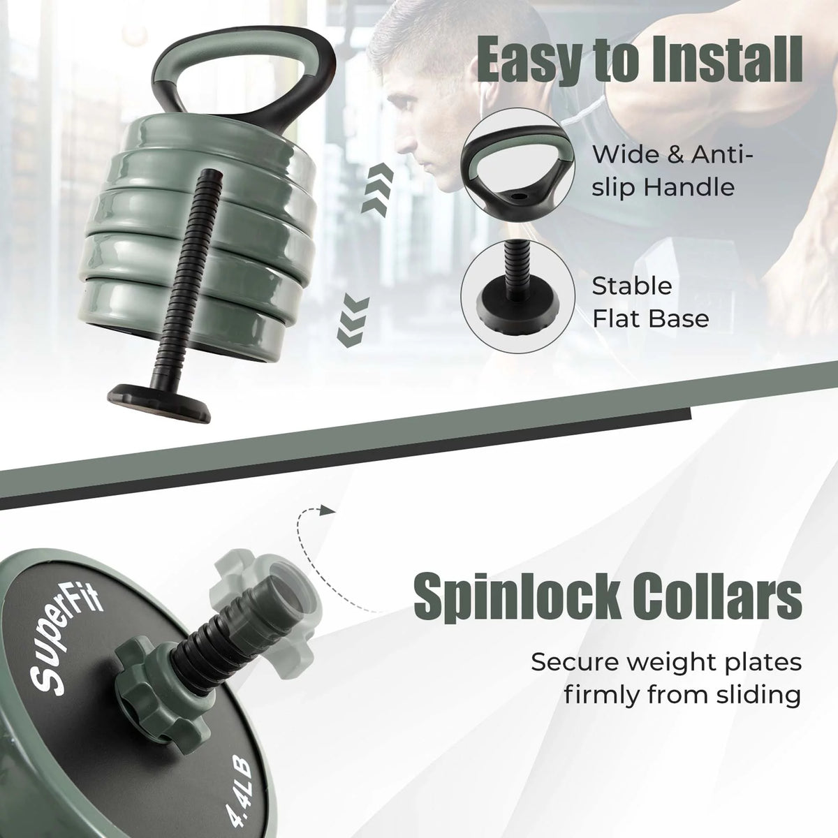 4 in 1 Adjustable Dumbbell Set 92lbs Z21776