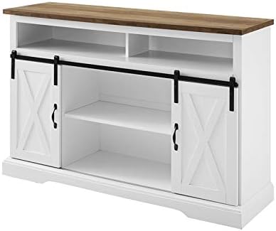 Stone Gray Barnwood Sliding Door Wood TV Stand U863
