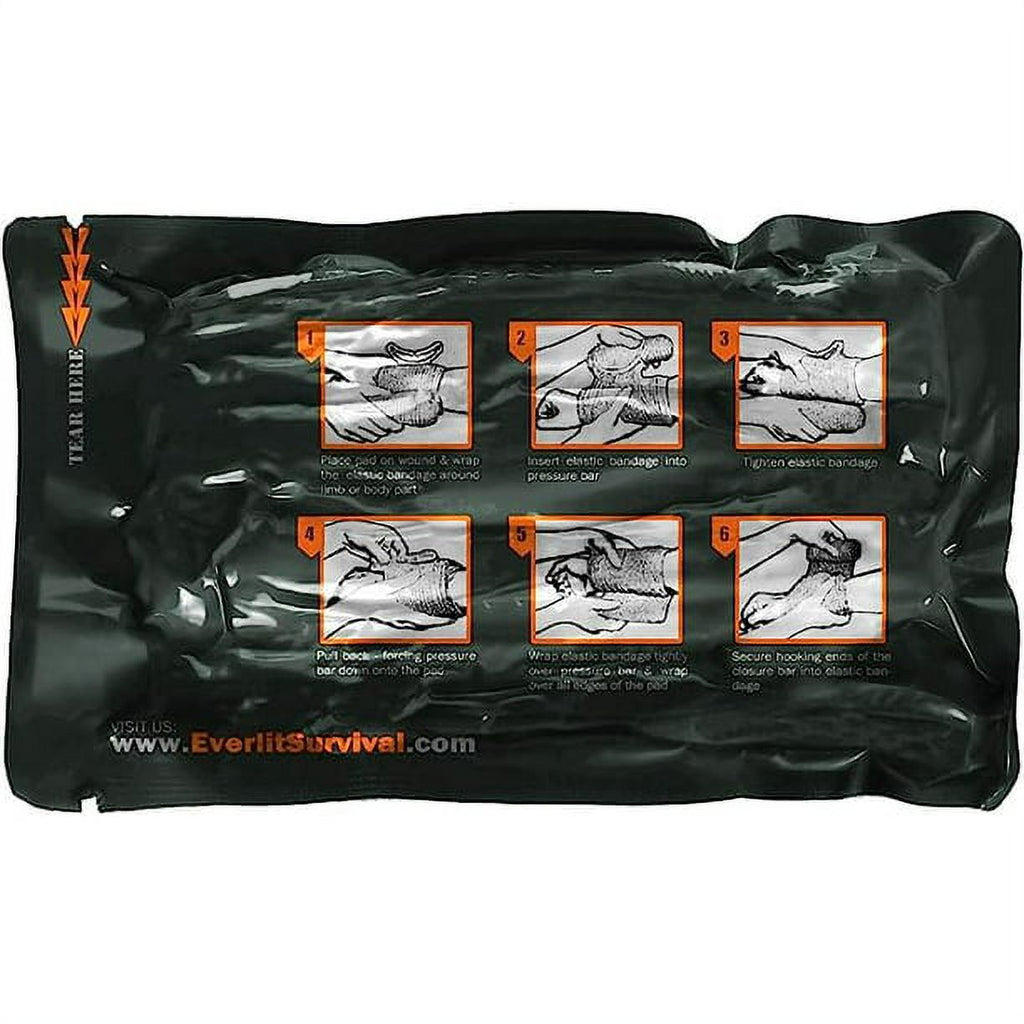 Israeli 6" Emergency Bandage Compression Trauma Wound Dressing, Pack of 10 O706
