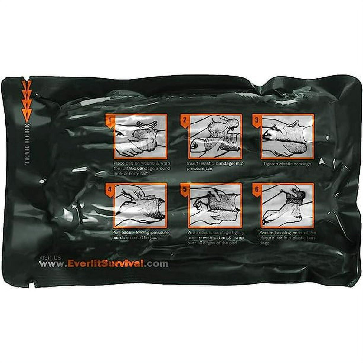 Israeli 6" Emergency Bandage Compression Trauma Wound Dressing, Pack of 10 O706