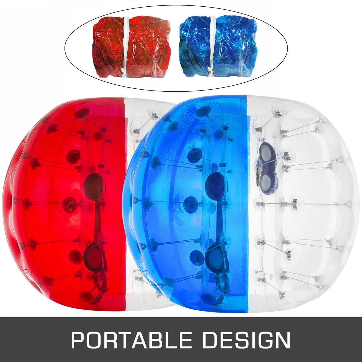 2PC Inflatable Bumper Balls 5 ft Diameter Red & Blue E32076