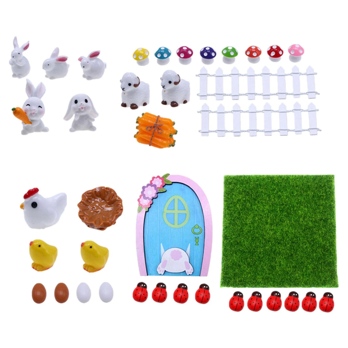 1:12 Scale Dollhouse Easter Rabbit Figurines Decor N533