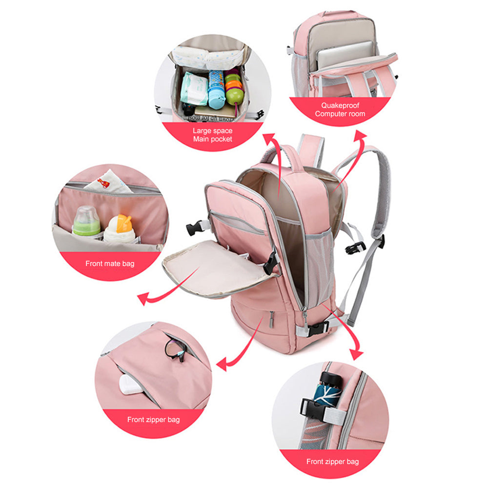 Outdoor Hiking Bag Travel Laptop Backpack with USB Charging Port Water Resistant Daypack J22525