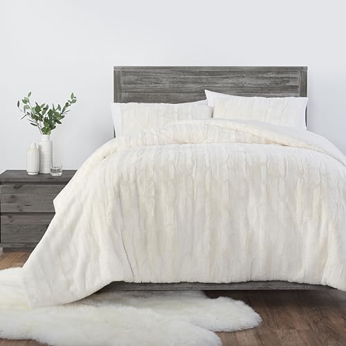 Full-Queen 3-Piece Faux Fur Comforter Set A83437