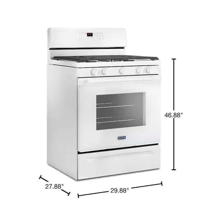 5.0 cu. ft. Gas Range with 5th Oval Burner in White T88001