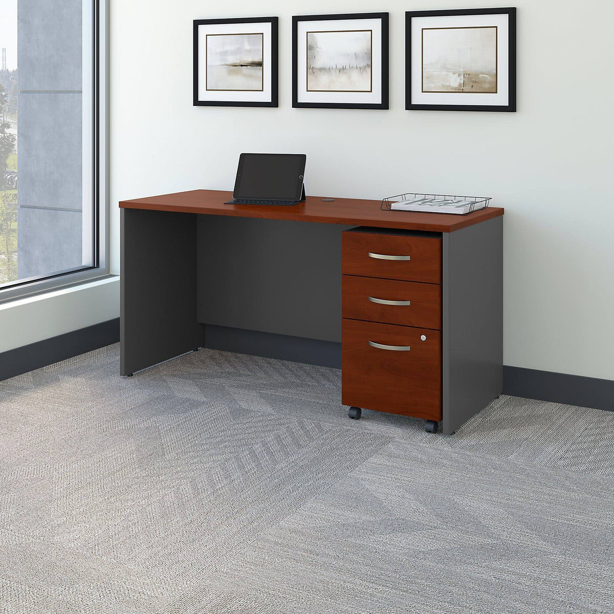 60W x 24d Office Desk with Mobile File Cabinet G6284