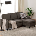 Dark Grey Convertible Sectional Sofa with Reversible Chaise I647514