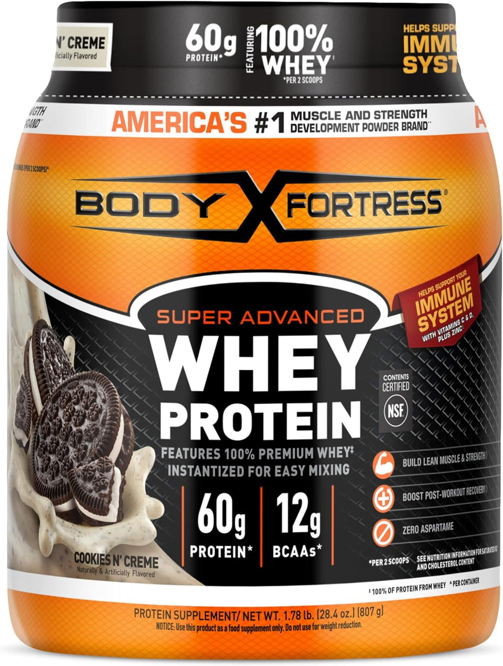 Whey Protein Powder Cookies N' Creme 2 Scoops Creatine Monohydrate Micronized Powder 5g Serv 100 Servings W600706