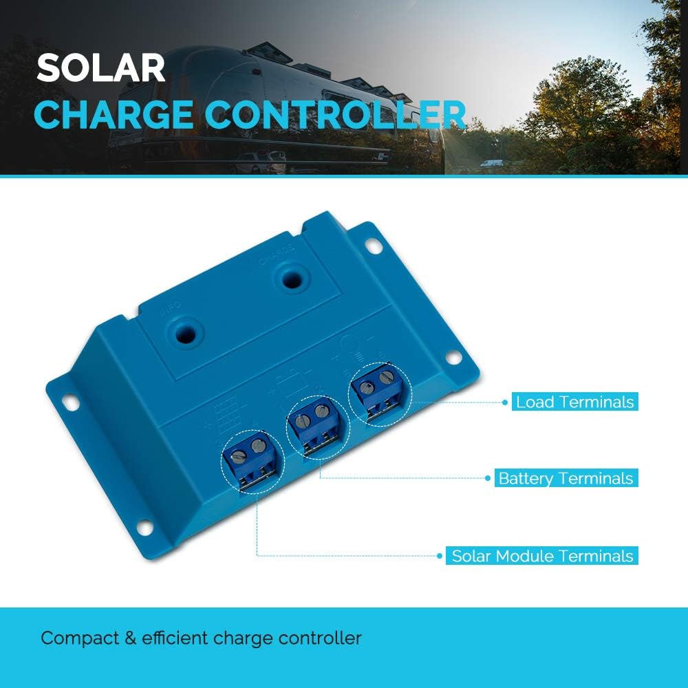 50W Monocrystalline 12V Solar Panel Kit with 10A PWM LCD Charge Controller and USB Ports E456703
