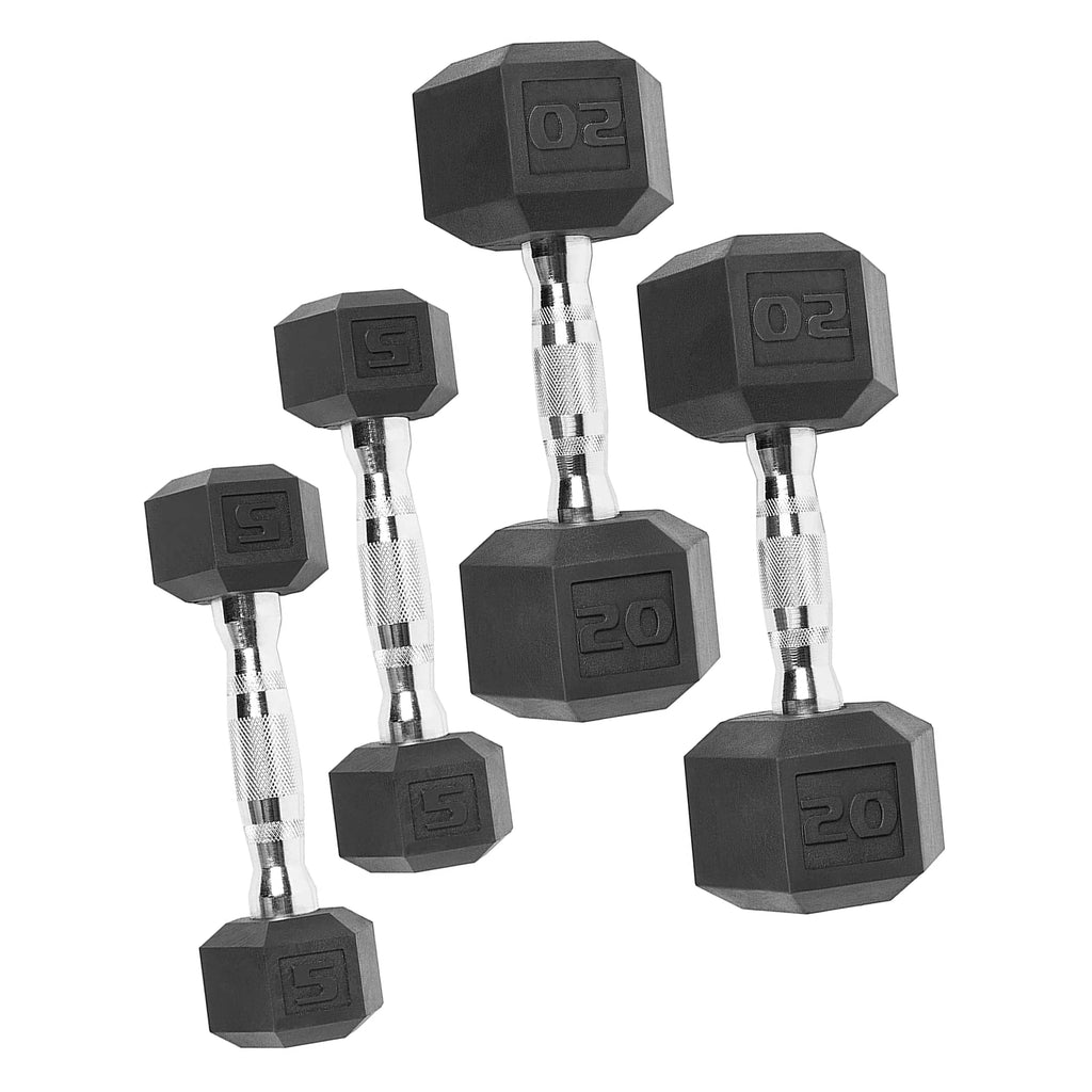 150lb Rubber Hex Dumbbell Set I77814
