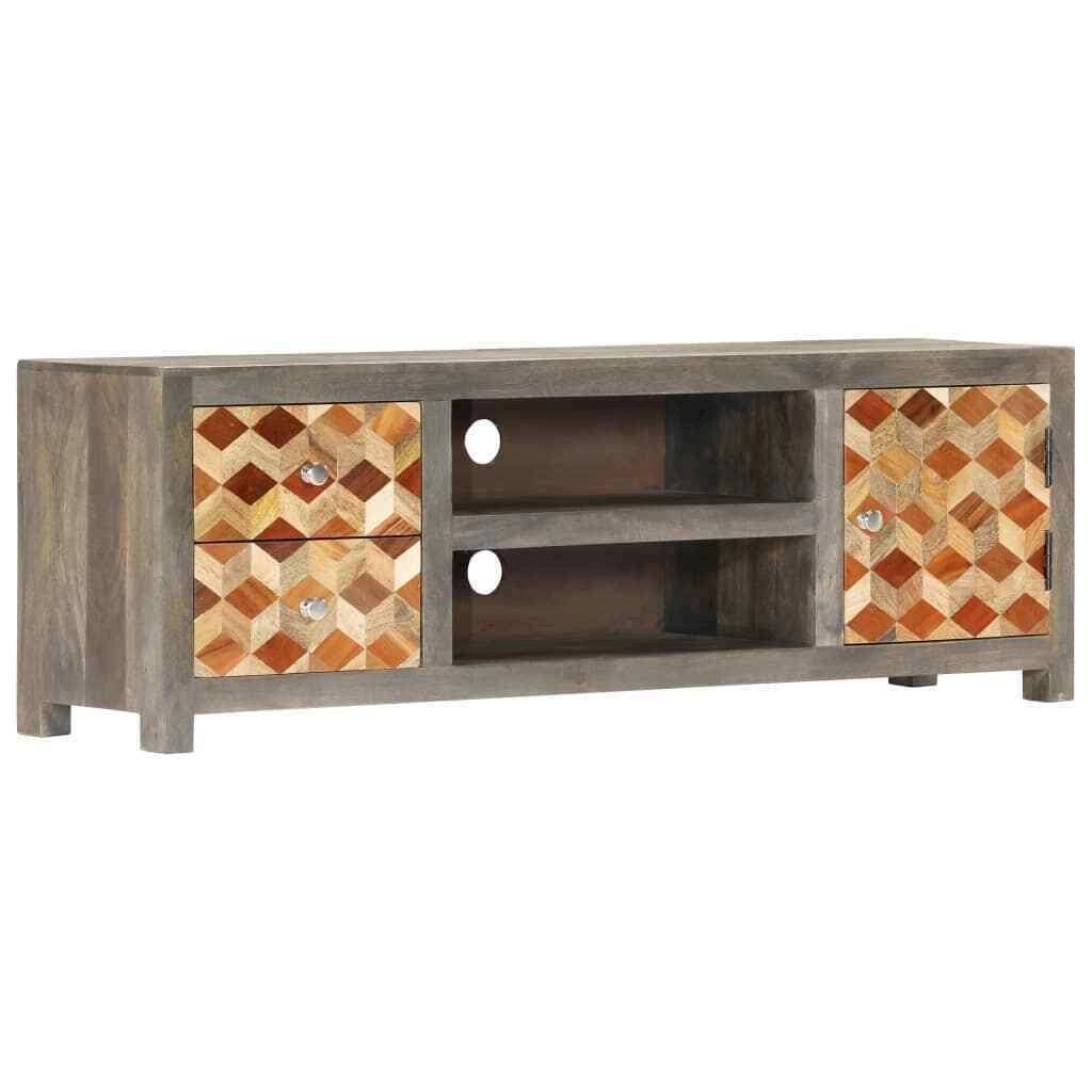 Gray Solid Mango Wood TV Cabinet Q91209