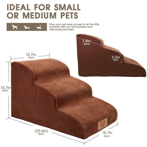 3 Tiers Non-Slip High Density Foam Dog Steps T8041