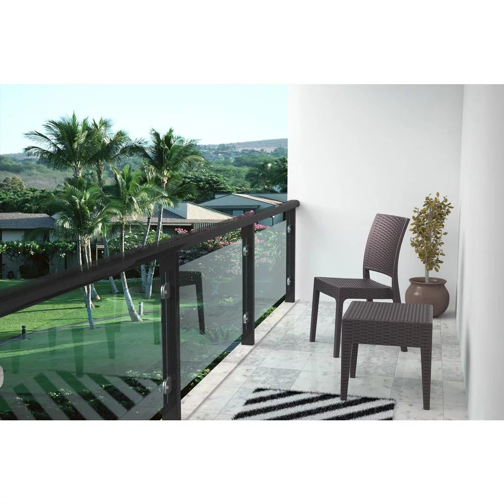 Brown Square Resin Side Table U648