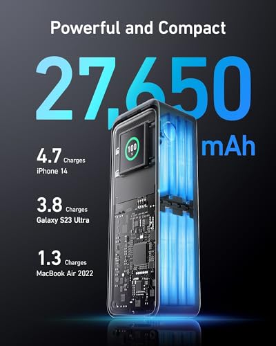 27,650mAh 250W Power Bank with 100W Charging Base, 3-Port Portable Charger J9626