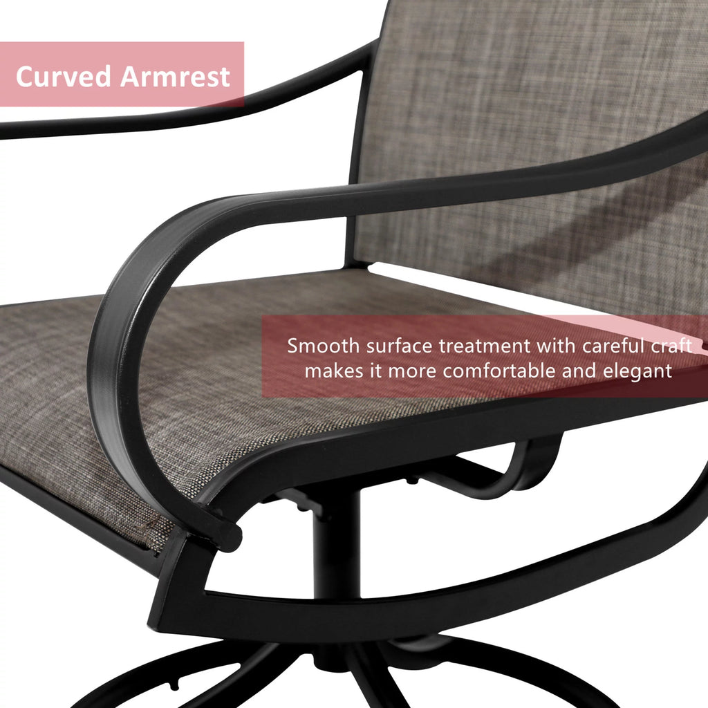 Swivel Dining Chairs Set of 2 with Black Steel Frame A974807