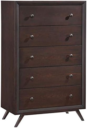 5 Drawer Dresser in Cappuccino W34665