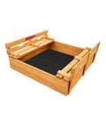 Brown Rectangular Convertible Bench Sandbox Set U79088
